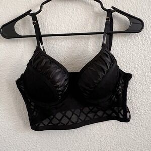 Body Frosting 36B Corsett Top Bra Lace Padded Black Goth Whimsigoth